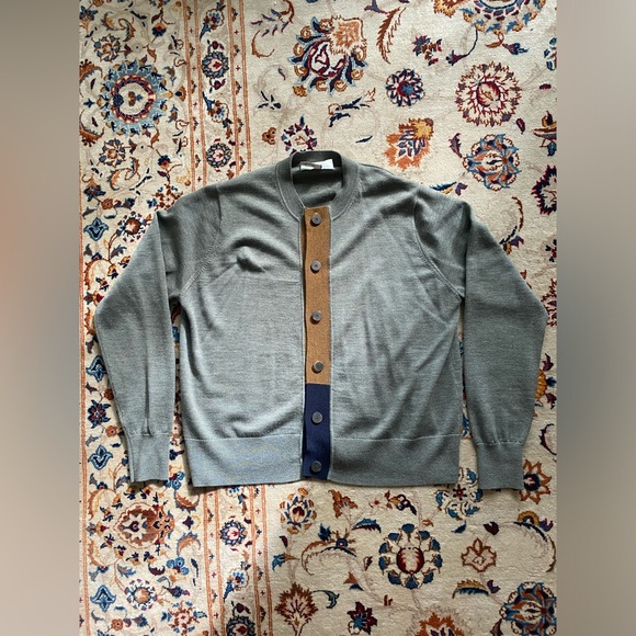 Studio Nicholson. 100% Extra Fine Merino Wool Cardigan. - Picture 1 of 3